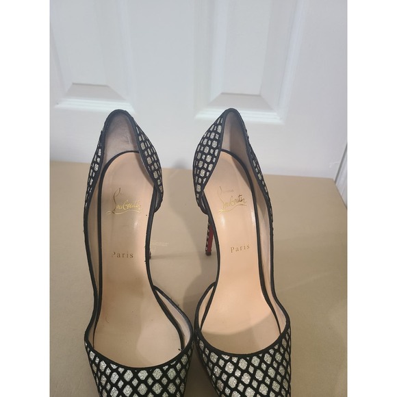Christian Louboutin Iriza 120 gold black glitter 41 11 red bottom, So Kate - Picture 2 of 6